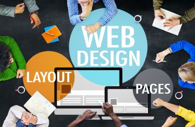 İş adamları ile Web tasarım konsepti