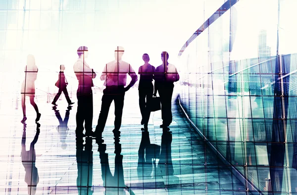 Silhouettes of Business People — Stock Photo, Image