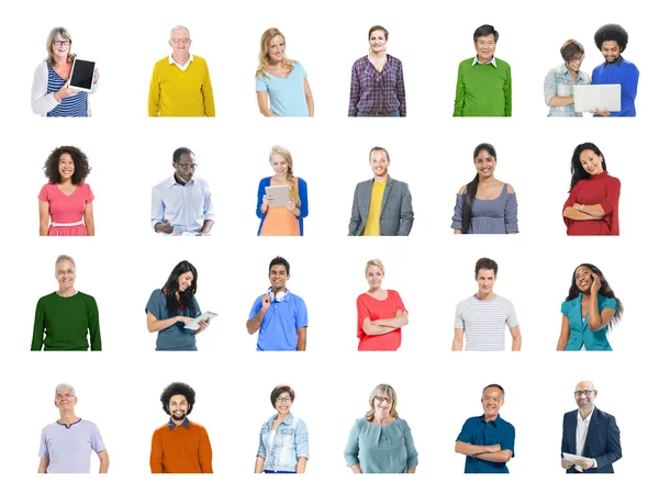 Diverse Menschen und globales Kommunikationskonzept — Stockfoto