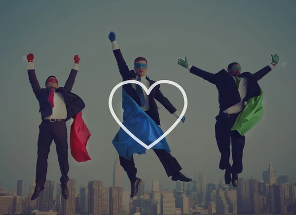 Superhero Businessmen Flying — Stock Photo, Image
