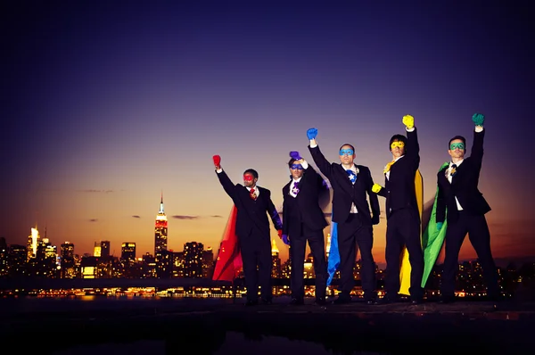 Businessmen in Superhero costumes — Stock Photo, Image