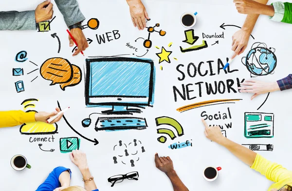 Sociaal netwerk, communicatieconcept — Stockfoto