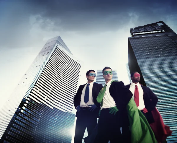 Businessmen in Superhero costumes — Stock Photo, Image