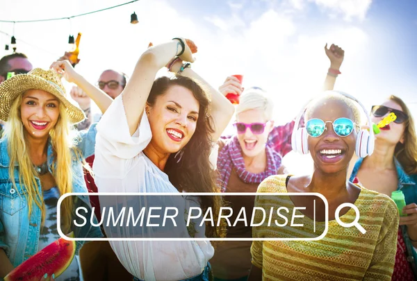 Personas en Summer Paradise Buscar concepto — Foto de Stock