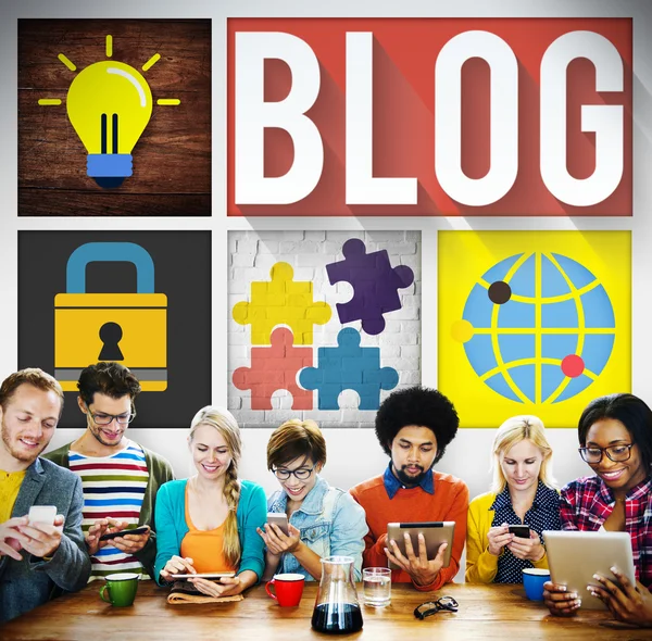 Blog Blogging, Web sitesi kavramı — Stok fotoğraf