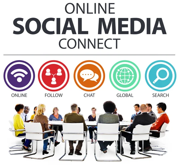 Online Social Media Connect — Fotografie, imagine de stoc