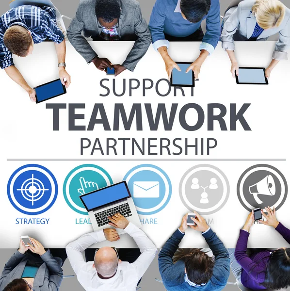 Parceria de trabalho em equipe de apoio, conceito de colaboração — Fotografia de Stock