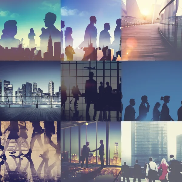 Silhouettes of Group of Business People — Stock Photo, Image