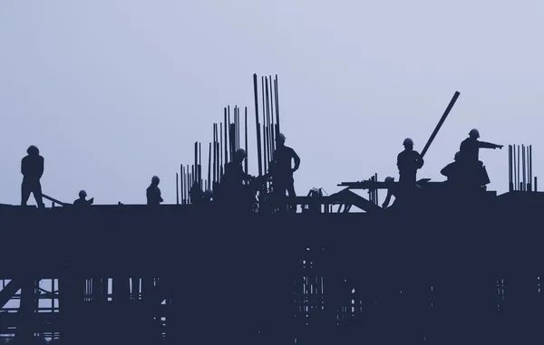 Trabalhadores da construção civil citam — Fotografia de Stock