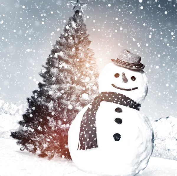 Natal engraçado boneco de neve — Fotografia de Stock