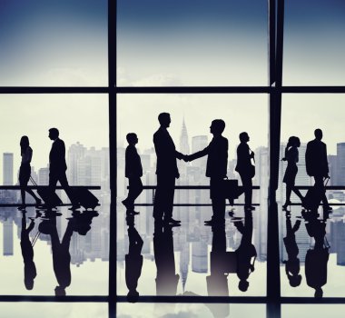 Grup iş insan siluetleri