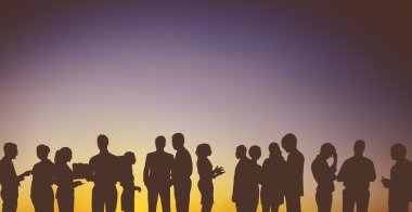 Grup iş insan siluetleri
