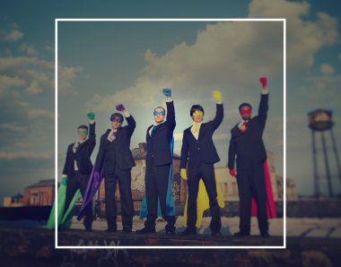 İşadamları süper kahraman kostümleri