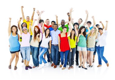 young Diversity People together clipart