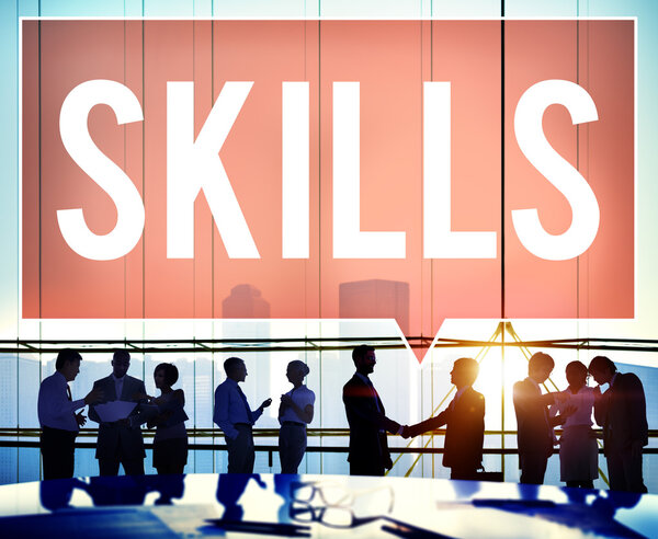 Силуэты группы деловых людей
