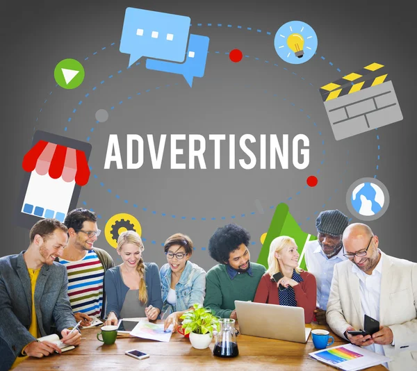 Werbung für kommerzielles Marketing — Stockfoto