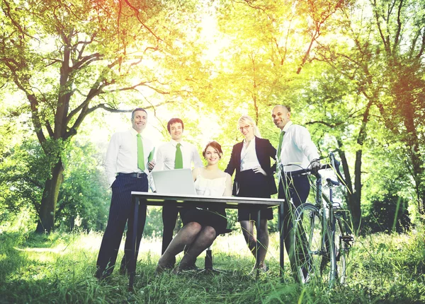 Green business in forest — Stock Photo, Image