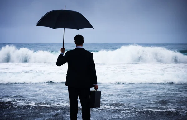 Businessman Facing Storm Concept — Stock Photo, Image
