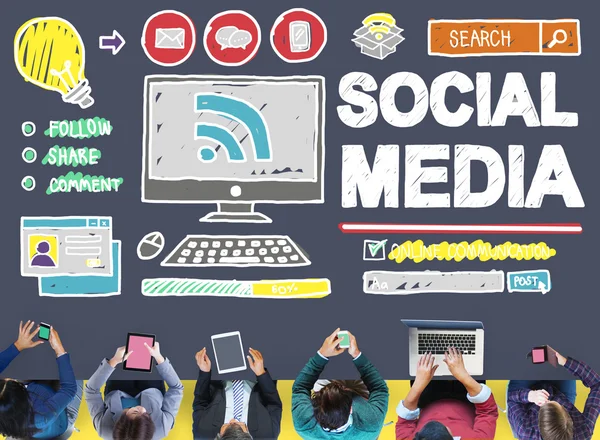 Imprenditori e social media — Foto Stock