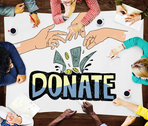 Business People working with Donate Concept — Stock Photo, Image