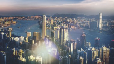 Cityscape binalar hong Kong