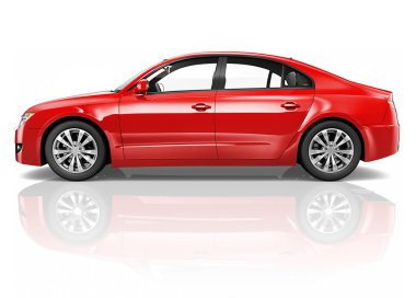 Araba araç ulaşım 3d illüstrasyon kavramı