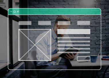 Ofiste çalışan iş adamı