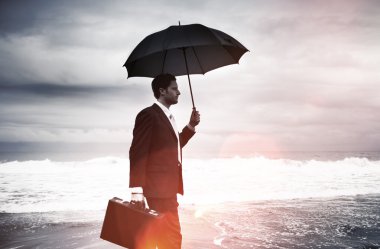 Yalnız işadamı kavramı yürüyüş