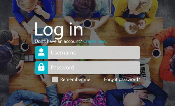 Logga In registrera kontosida — Stockfoto