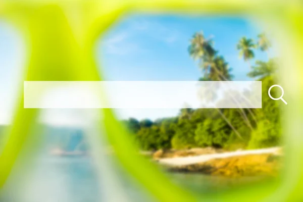 View on island through glasses — Stock Photo, Image