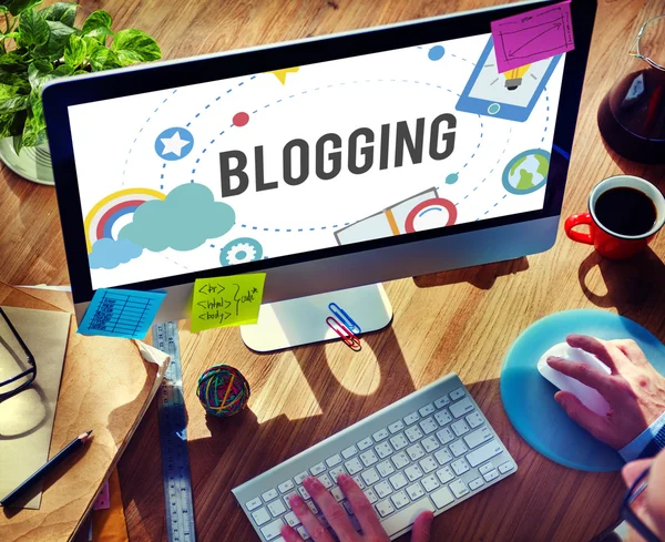 Blogging Internet Media Networking — Stock Photo, Image