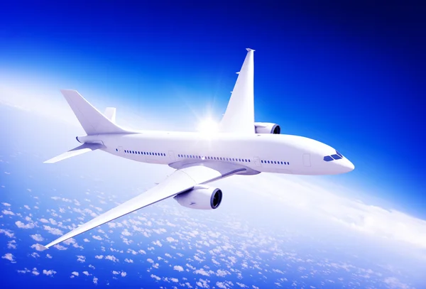 Letadla ve vzduchu veřejné dopravy Flying koncepce — Stock fotografie