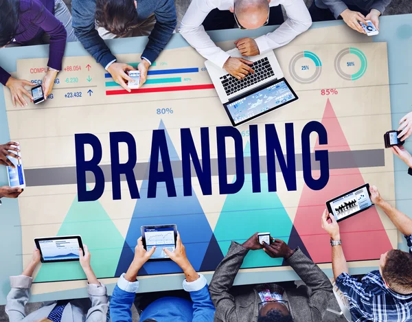 Brand Branding έννοια του μάρκετινγκ — Φωτογραφία Αρχείου
