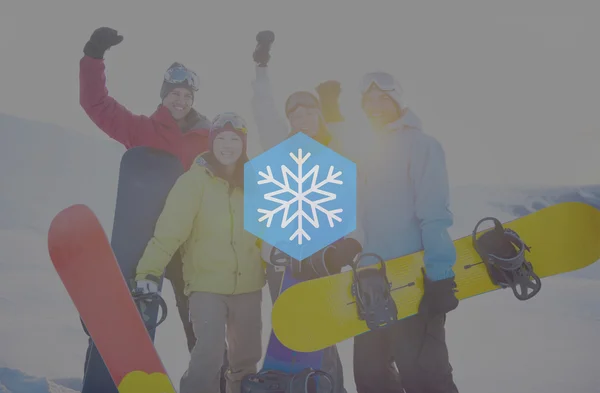 Snowboarders esqui extremo — Fotografia de Stock