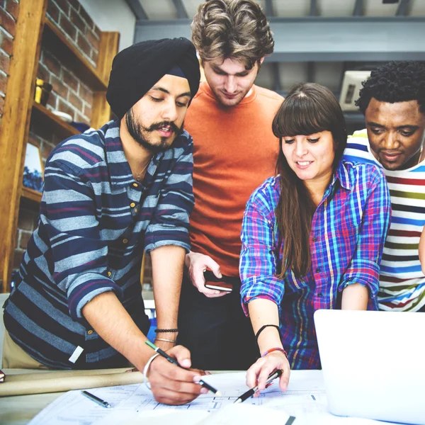 Diverse architects working together — Stock Photo, Image