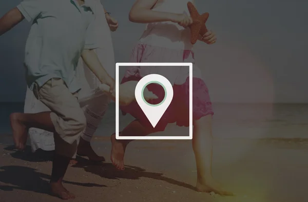 Famille et GPS Localisation Navigation Concept — Photo