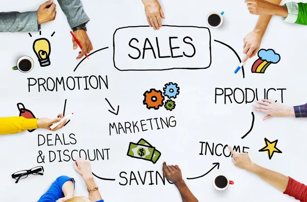 Ventas, Concepto de Marketing de Comercio —  Fotos de Stock