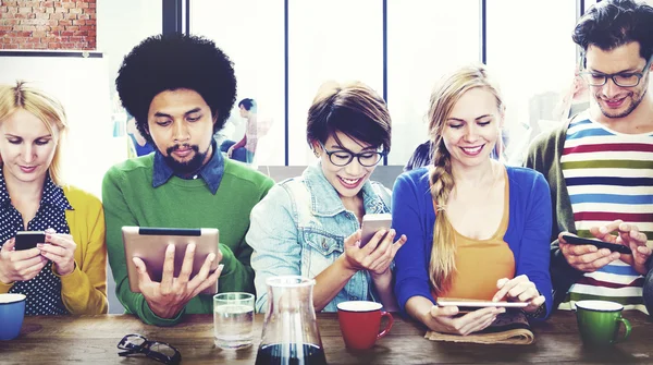 Diverse People with Digital Devices — Stock Photo, Image