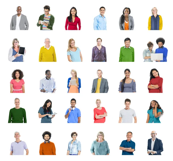 Persone diverse e concetto di comunicazione globale — Foto Stock