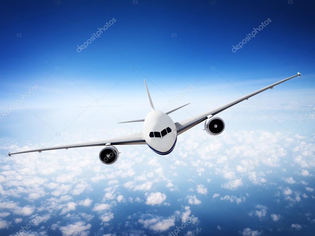 Airplane Skyline Horizon Flight Cloud Concept