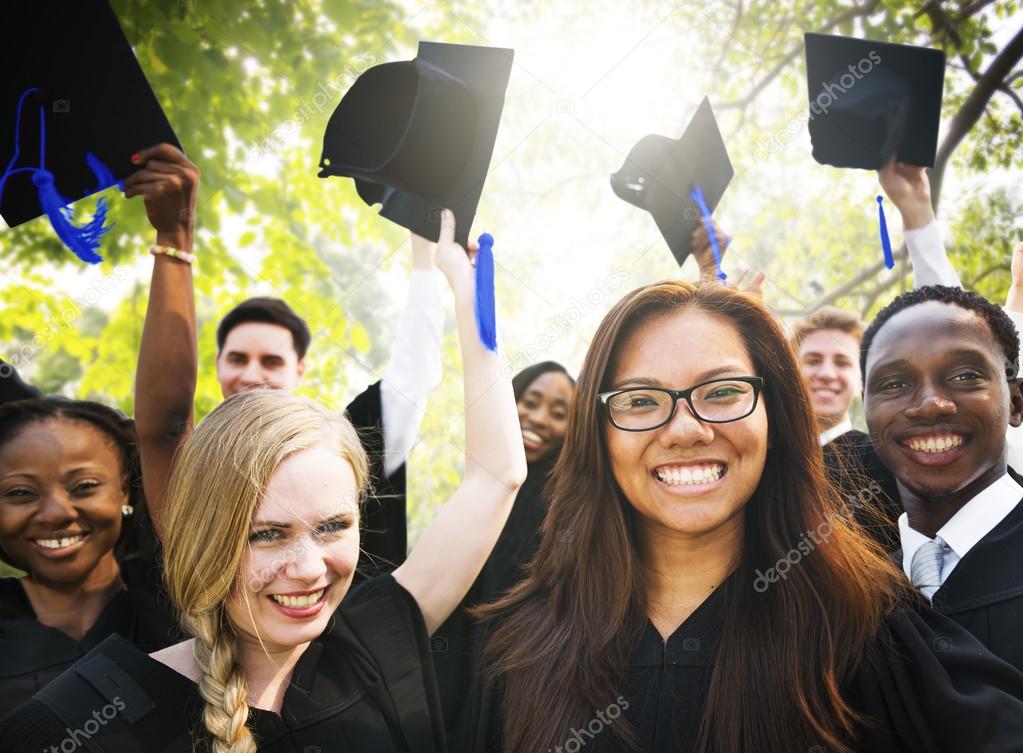 Students Celebrating Graduation Concept