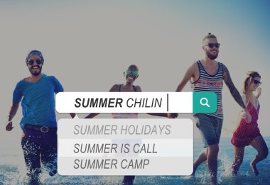 Farklı plaj yaz arkadaş kavramı