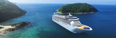 3D cruise gemi tatil tatil kavramı