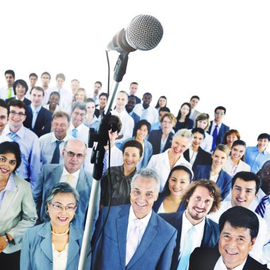 Group of Business People standing together clipart