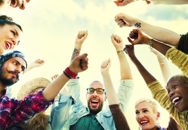 Arkadaşlar andtogetherness eğlence kavramı