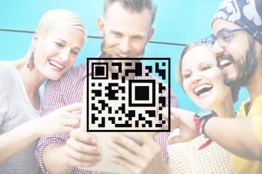 Qr kod kimlik veri kavramı pazarlama