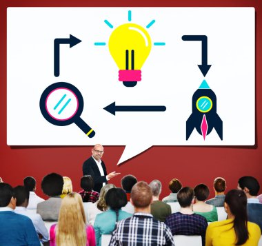 İnsanlar seminer ve fikirler kavramı