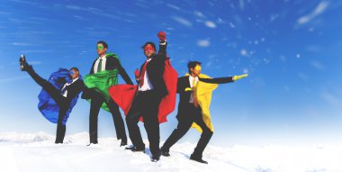 İşadamları Superheros ilham kavramı