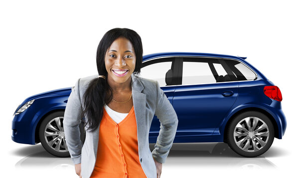 woman with Car behind