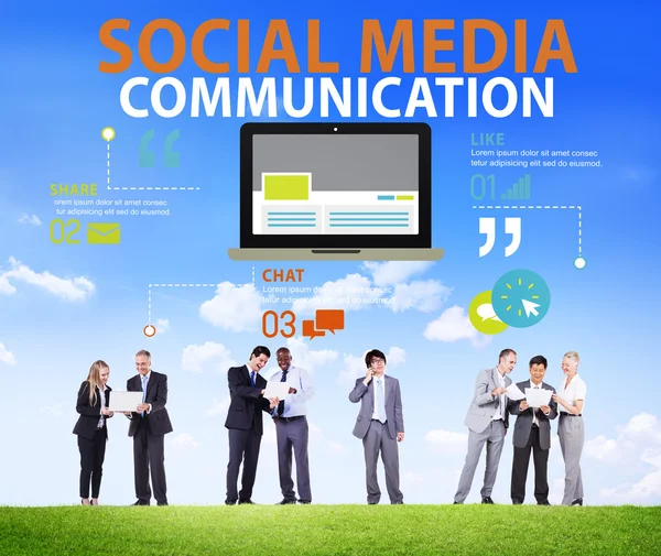 Group of People and Social Media Concept — Stock Photo, Image